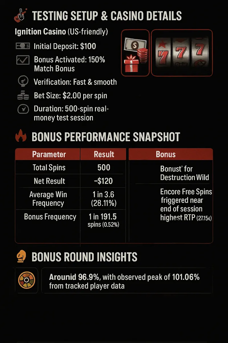 Real-Money Test Results infographic