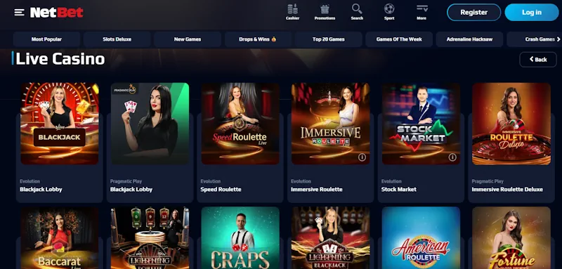 NetBet Casino Live screenshot