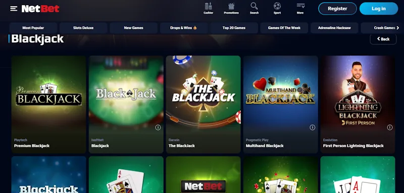 NetBet Casino Table screenshot