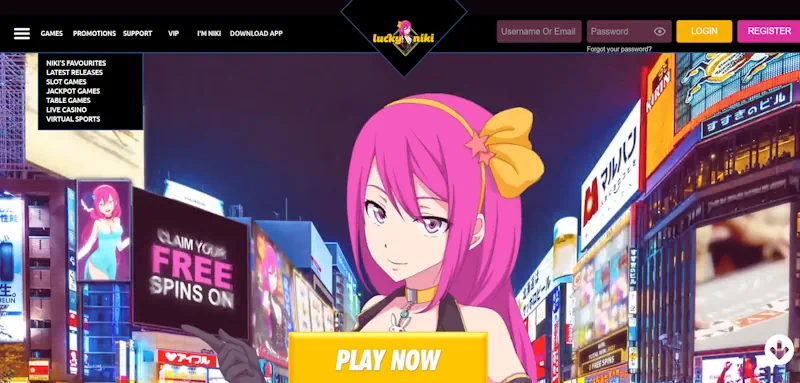 Lucky Niki casino games screenshot