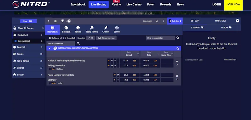 Nitrogen Sports Live screenshot