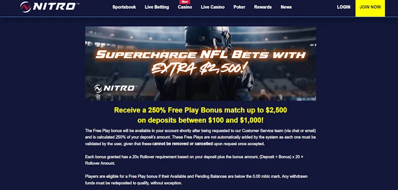 Nitrogen Sports Welcome Bonus screenshot