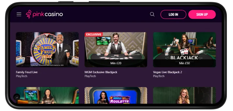 Pink Casino Mobile Play screenshot