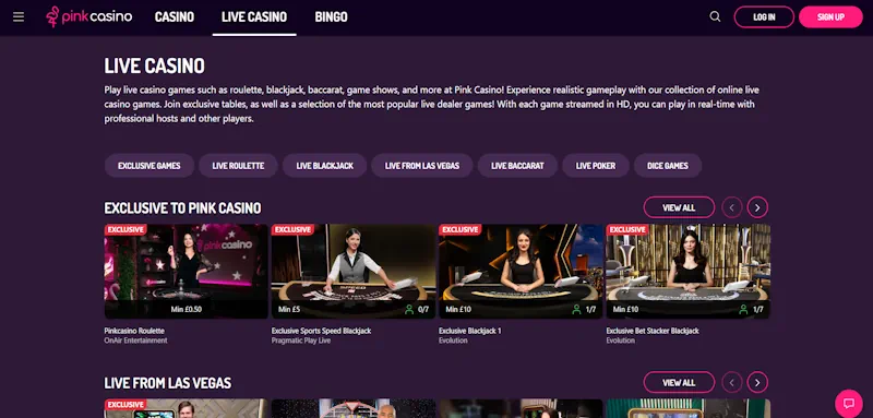 Pink  Casino Live screenshot