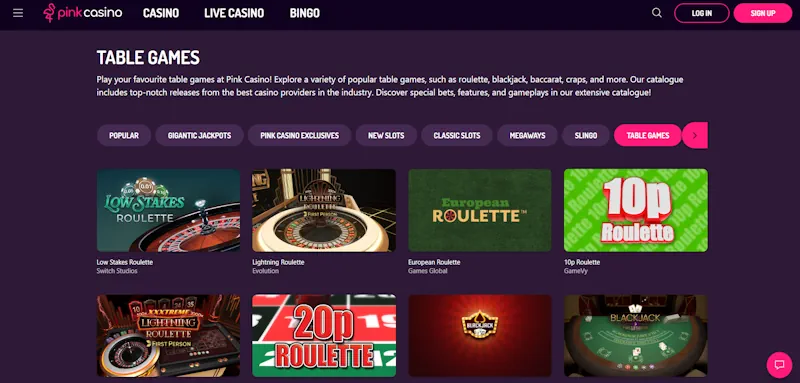 Pink Casino Table screenshot