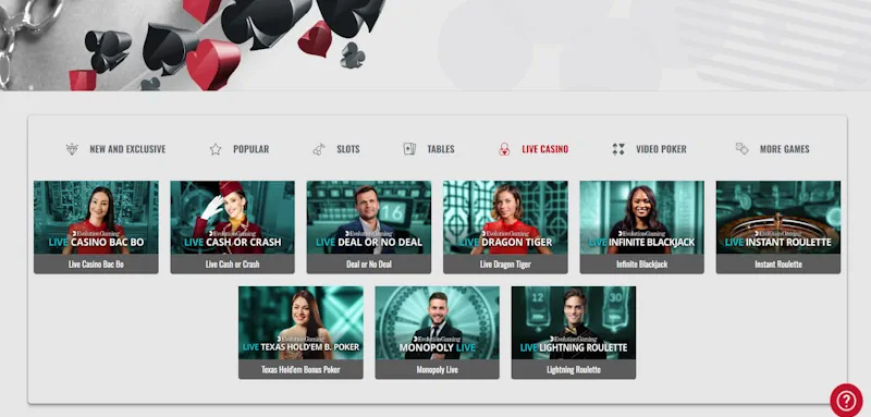 Platinum Play Casino Live screenshot