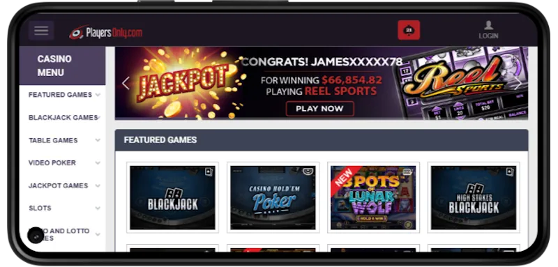 PlayersOnly.ag Casino Mobile Play screenshot