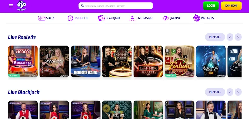 PlayOjo Casino  Live screenshot