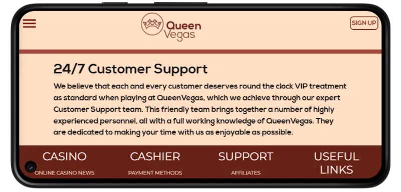 Queen Vegas Casino Mobile Play screenshot