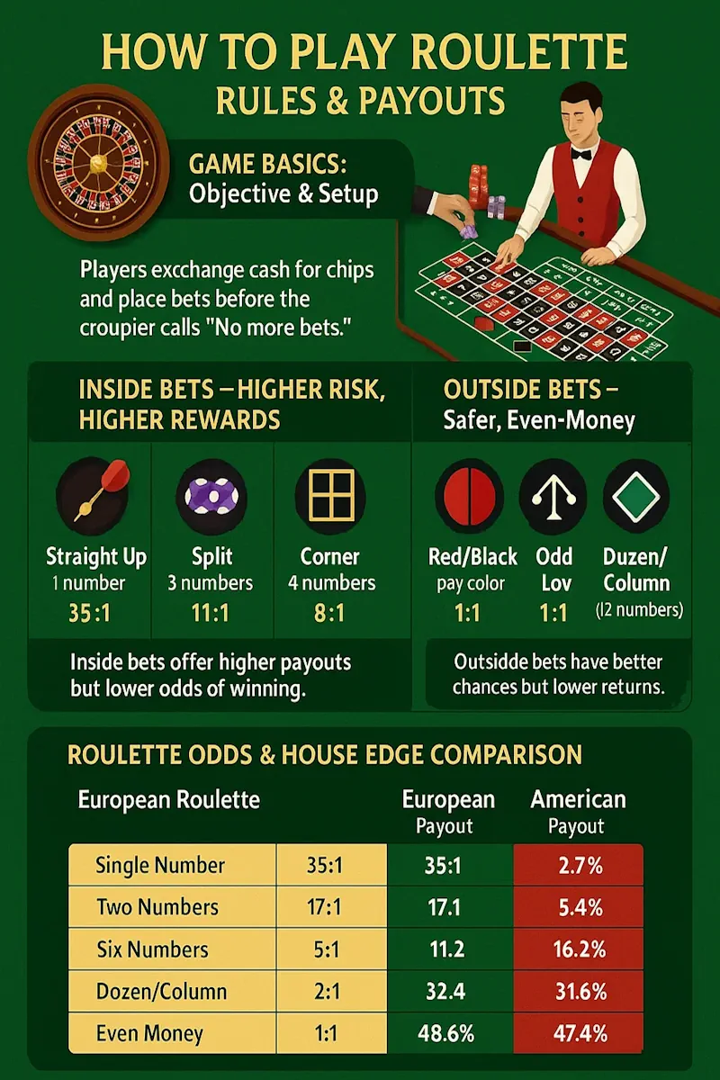 How to Play Roulette infographic