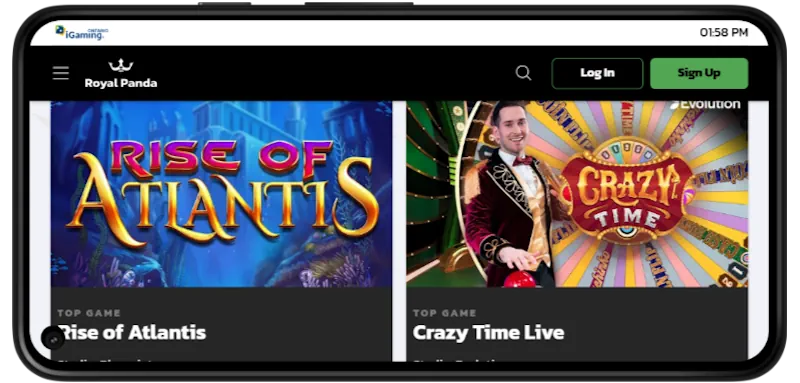 Royal Panda Casino Mobile Play screenshot