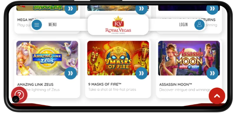 Royal Vegas Casino Mobile Play screenshot