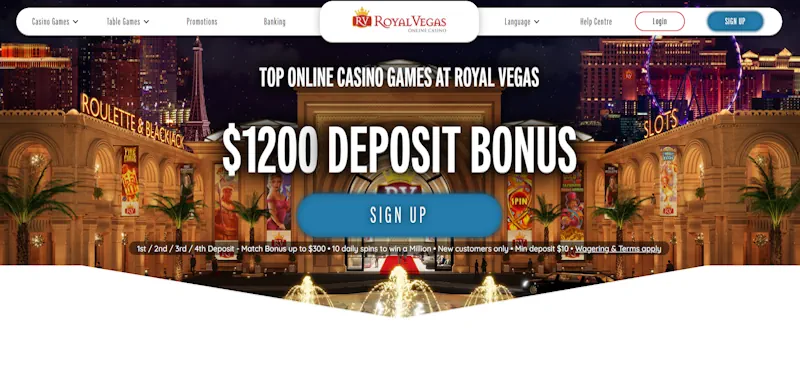 Royal Vegas Casino Welcome Bonus screenshot
