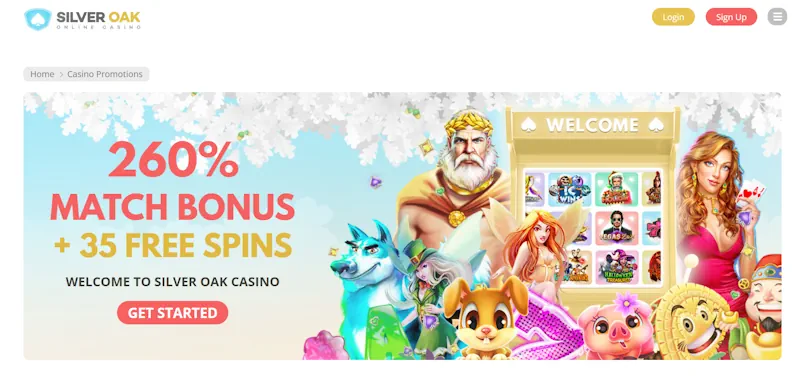 Silver Oak Casino Welcome Bonus screenshot