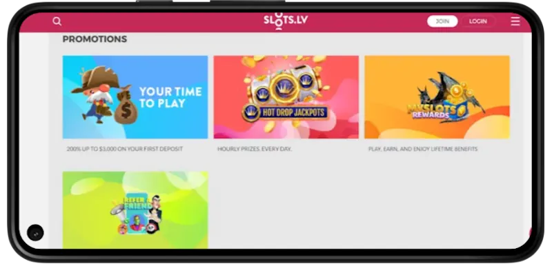 Slots.lv Casino Ongoing Offers screenshot