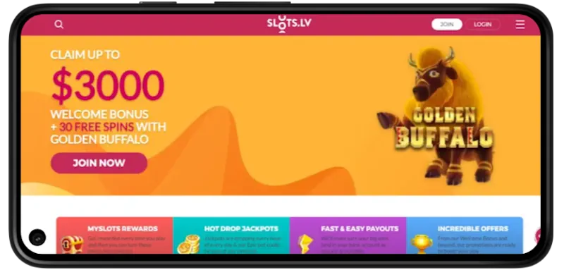 Slots.lv Casino Welcome Bonus screenshot