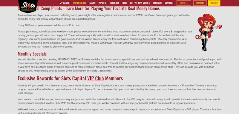 Slots Capital Casino Ongoing Offers screenshot