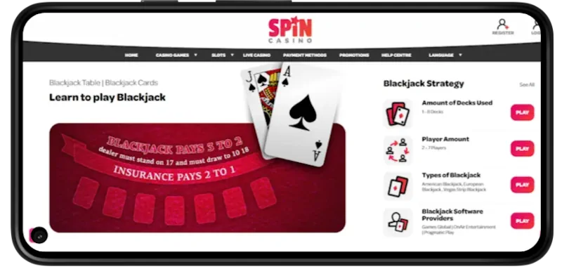 Spin Slots Casino Table screenshot