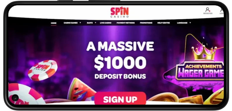 Spin Slots Casino Welcome Bonus screenshot