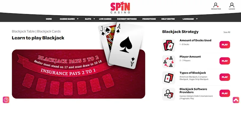 Spin Casino Table screenshot
