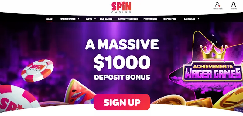 Spin Casino Welcome Bonus screenshot