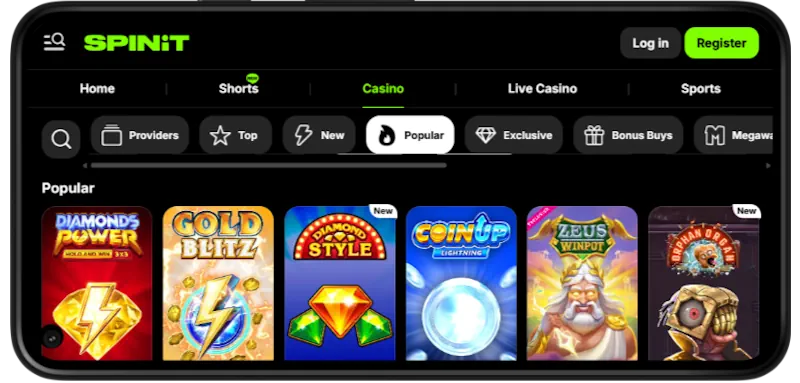 Spinit Casino Mobile Play screenshot