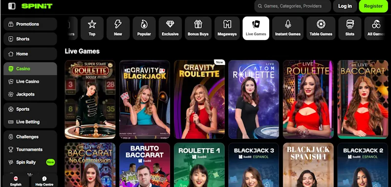 Spinit Casino Live screenshot