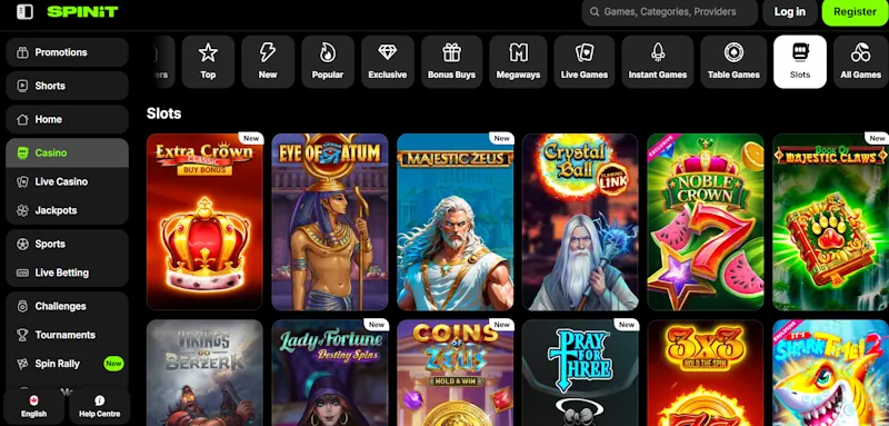 Spinit Casino slots screenshot