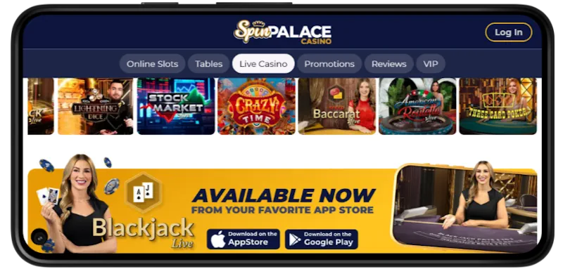 Spin Palace Casino Mobile Play screenshot