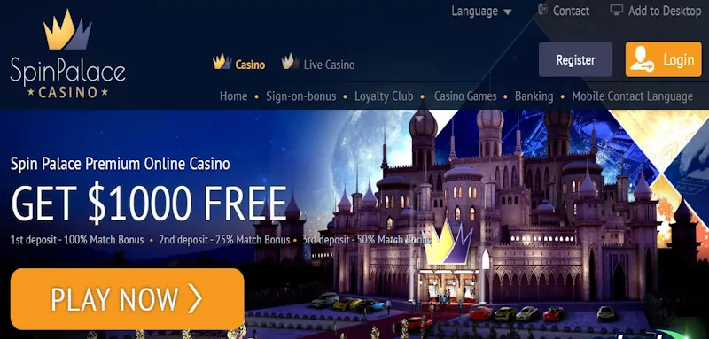 Spin Palace Casino Welcome Bonus screenshot