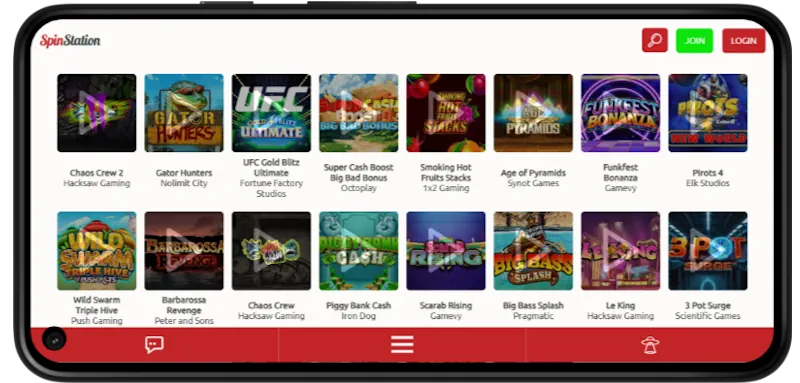 Spin Station Casino Mobile Play screenshot