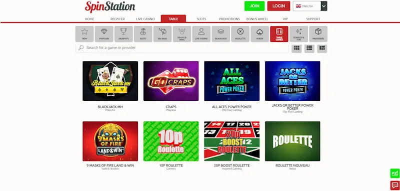 Spin Station Casino Table screenshot