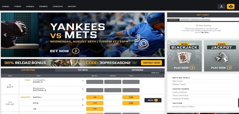 Sportsbook.ag Sports screenshot