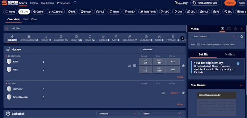 Sports Interaction Live screenshot