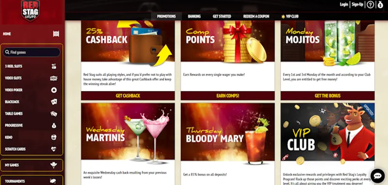 Red Stag Casino Ongoing Offers screenshot