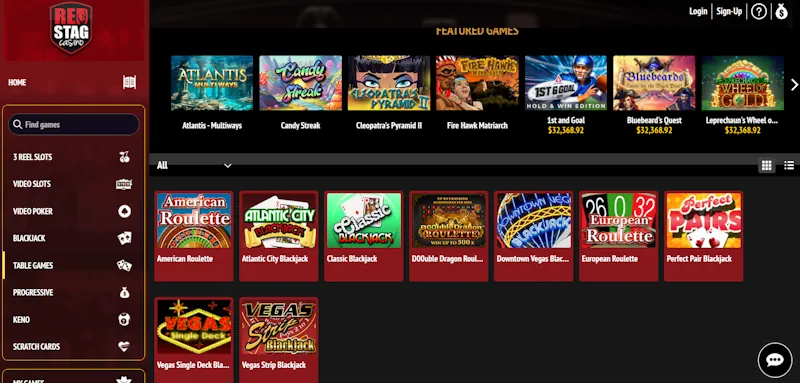Red Stag Casino Table screenshot