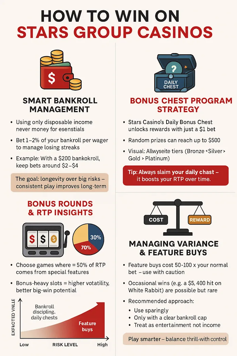 How to Win on Stars Group infographic
