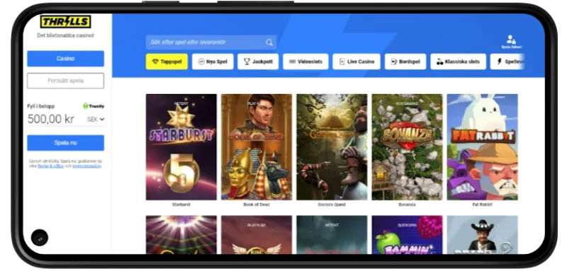 Thrills Casino Mobile Play screenshot