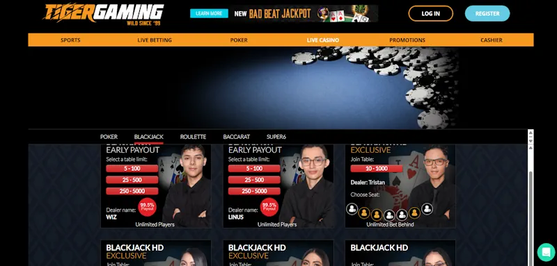 TigerGaming Casino screenshot