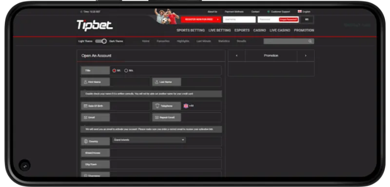Tipbet Mobile Betting screenshot