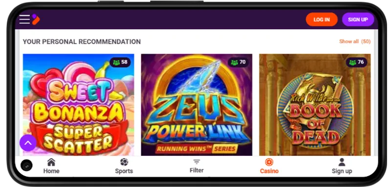 TonyBet Mobile Betting screenshot