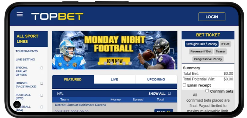 TopBet Casino Mobile Play screenshot