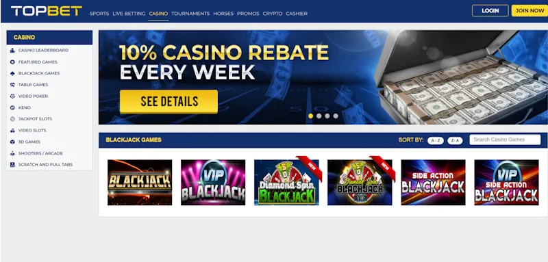 TopBet Casino Live screenshot