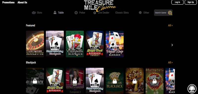 Treasure Mile Casino Table screenshot