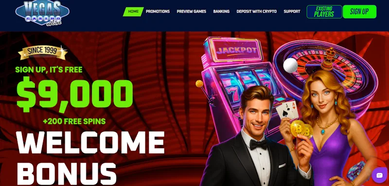 Vegas Online Casino Welcome Bonus screenshot