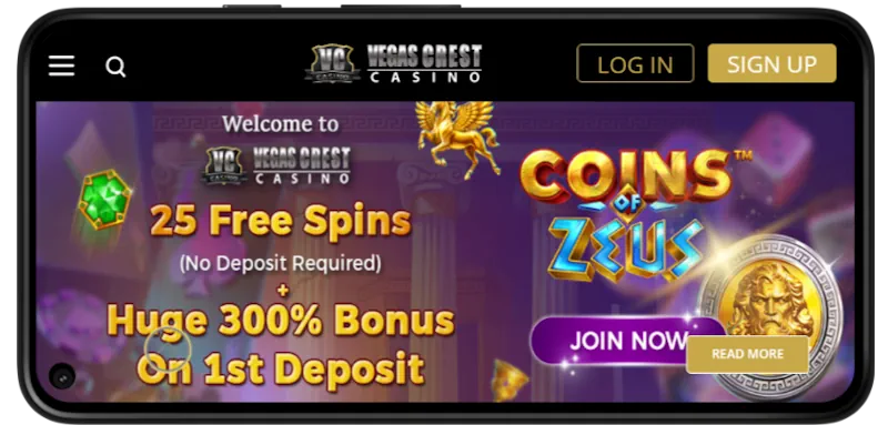 Vegas Crest Casino Mobile Play screenshot