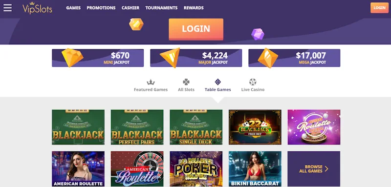 VIP Slots Casino Table screenshot