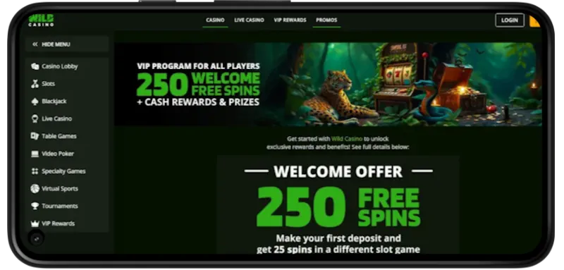 Wild Casino Welcome Bonus screenshot