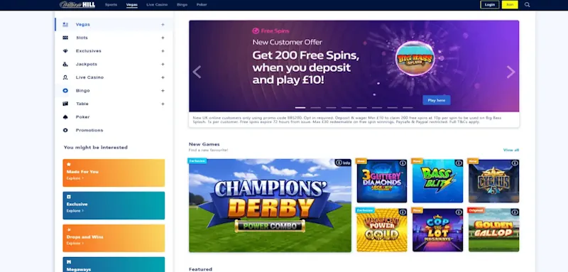 William Hill Casino Games screenshot