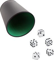 Yahtzee Cup with Dice Spilling